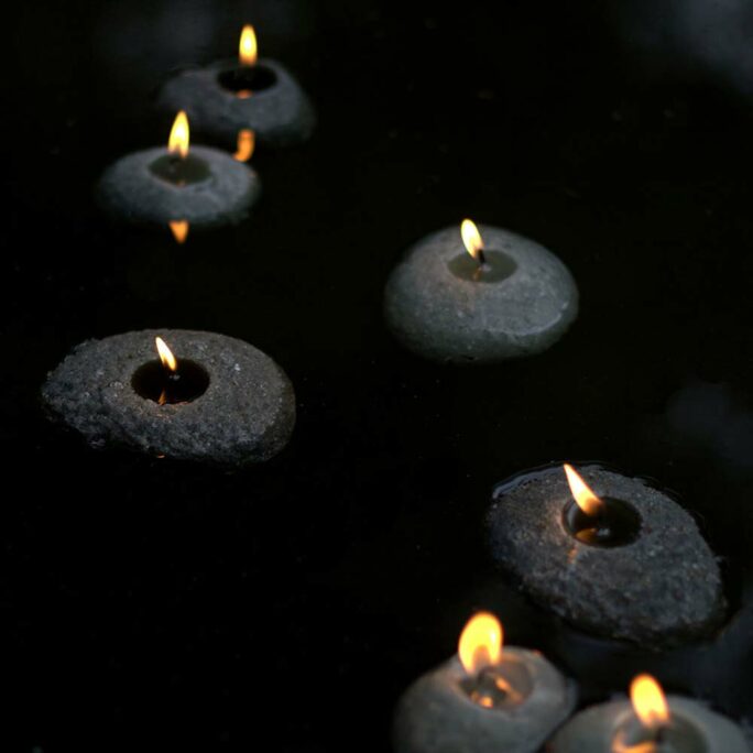 Floating Pebble Candles